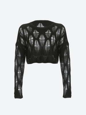 Y2K Crochet Crop Sweater