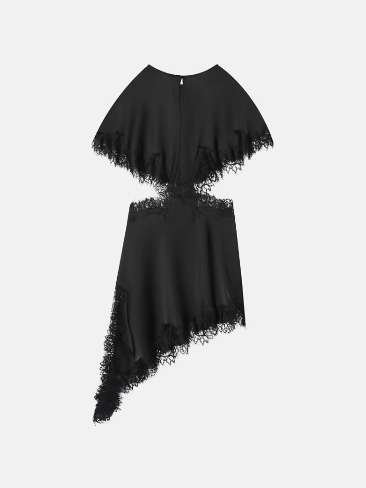 Y2K Cut Out Lace Trim Midi Dress view 8 | MAUVSTUDIO®