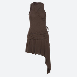 Y2K Cyber Ruched Mini Dress view 4 | MAUVSTUDIO®