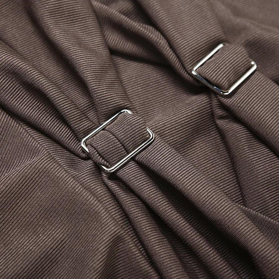 Y2K Cyber Ruched Mini Dress view 5 | MAUVSTUDIO®