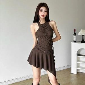 Y2K Cyber Ruched Mini Dress view 8 | MAUVSTUDIO®