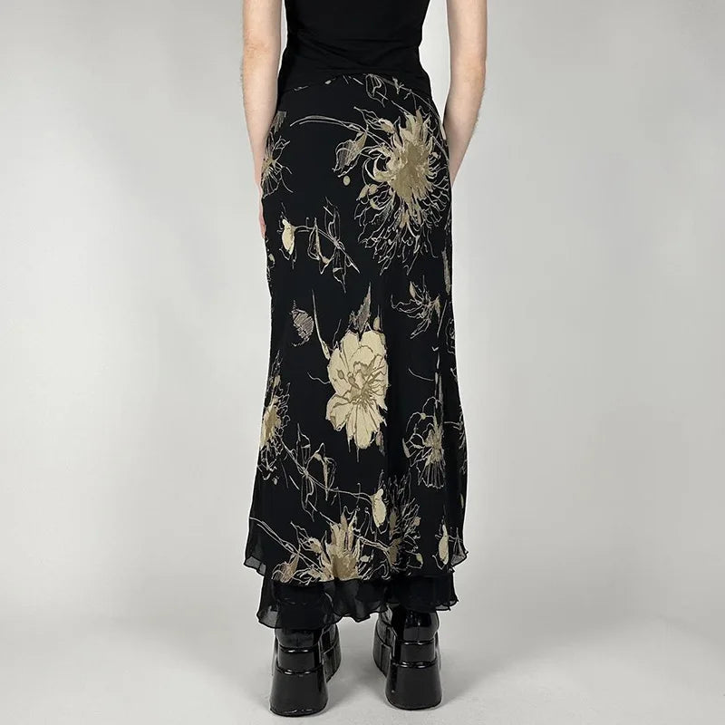 , Y2K skirt styled with a crop top