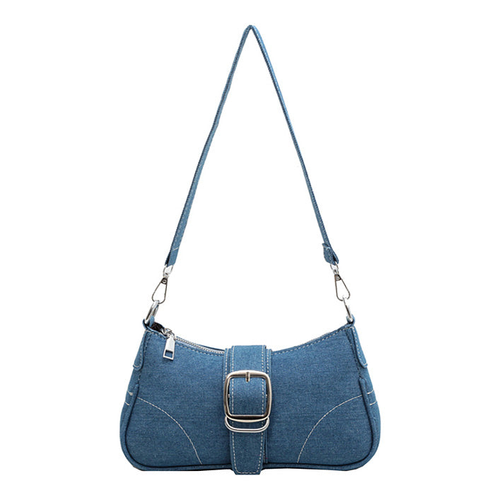 Y2K Denim Baguette Bag-Handbags-MAUV STUDIO-STREETWEAR-Y2K-CLOTHING