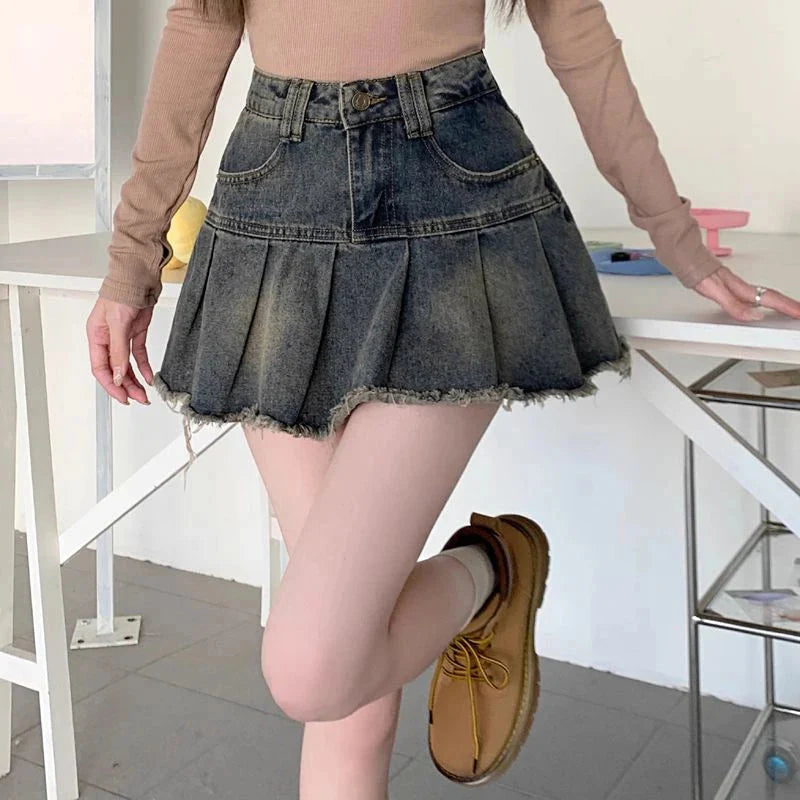 , Y2K skirt styled with a crop top