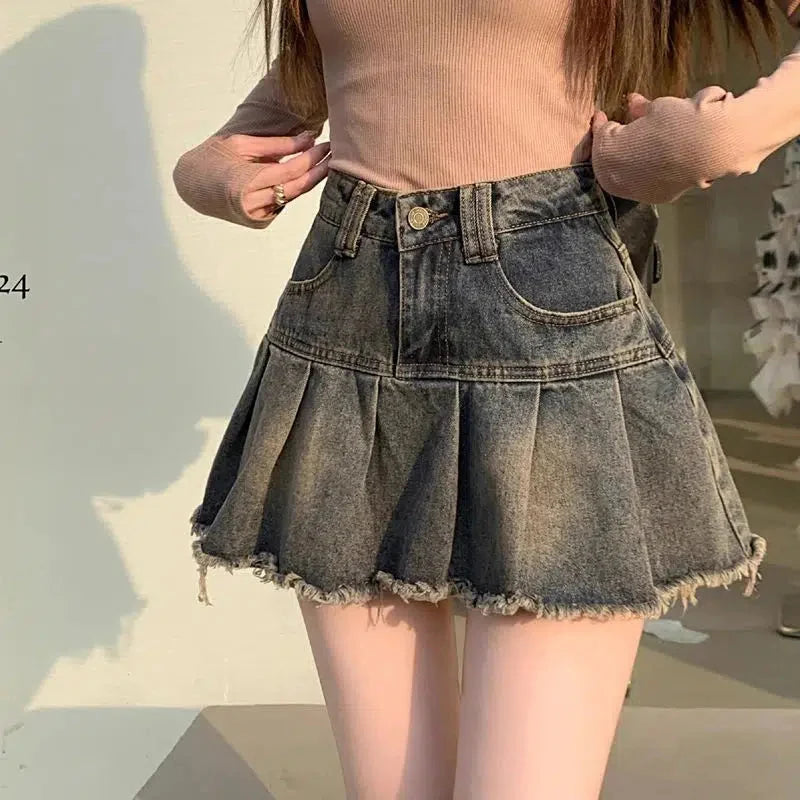 , Y2K skirt styled with a crop top