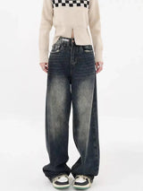 Y2K Distressed Pocket Wide Leg Jeans-Black-S-MAUV STUDIO