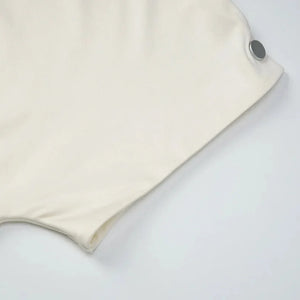 Y2K Draped Button Top with button front, Y2K top styled with low rise bottoms