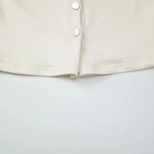 Y2K Draped Button Top with button front, Y2K top styled with low rise bottoms