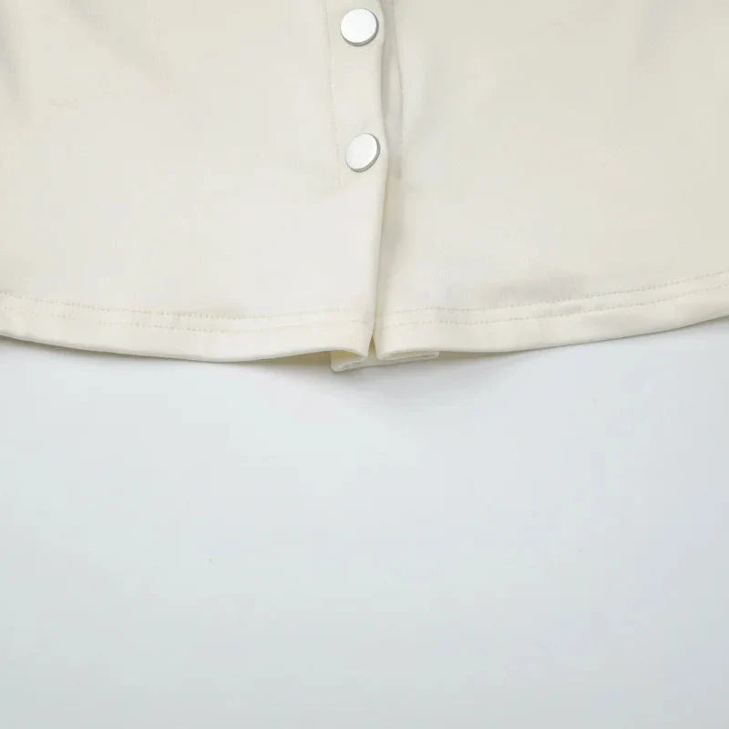 Y2K Draped Button Top with button front, Y2K top styled with low rise bottoms