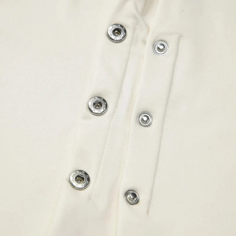 Y2K Draped Button Top with button front, Y2K top styled with low rise bottoms