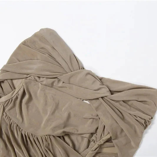 Y2K Draped Maxi Dress view 5 | MAUVSTUDIO®
