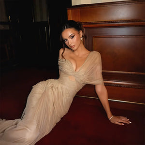 Y2K Draped Maxi Dress view 8 | MAUVSTUDIO®