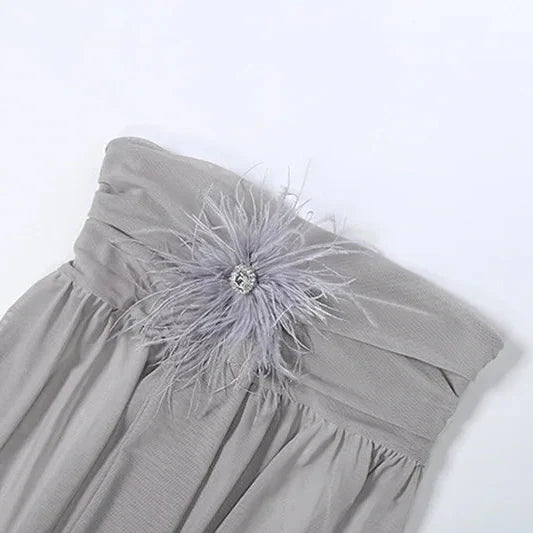 Y2K Draped Strapless Mini Dress view 5 | MAUVSTUDIO®
