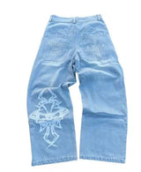 Y2K Embroidered Baggy Jeans