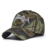 Y2K Embroidered Fish Bone Camo Baseball Cap – MAUVSTUDIO®