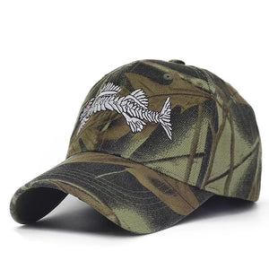 Y2K Embroidered Fish Bone Camo Baseball Cap – MAUVSTUDIO®