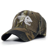 Y2K Embroidered Fish Bone Camo Baseball Cap – MAUVSTUDIO®