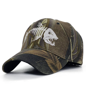 Y2K Embroidered Fish Bone Camo Baseball Cap – MAUVSTUDIO®