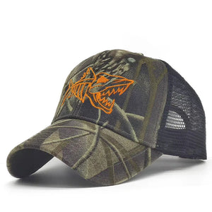 Y2K Embroidered Fish Bone Camo Baseball Cap – MAUVSTUDIO®