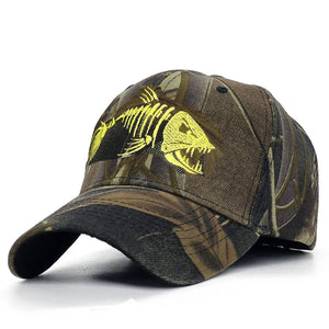 Y2K Embroidered Fish Bone Camo Baseball Cap – MAUVSTUDIO®