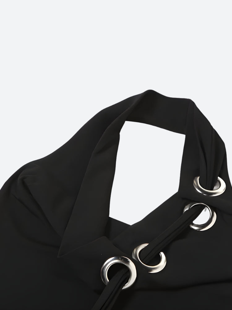 Y2K Eyelets Halter Neck Top – MAUVSTUDIO®