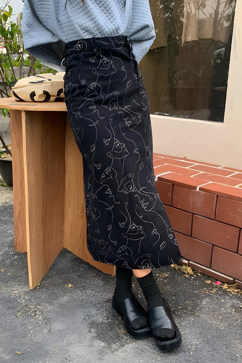 , Y2K skirt styled with a crop top