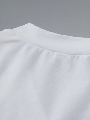 Y2K Fitted V Neck Tee with fitted cut, Y2K tee styled with low rise bottoms
