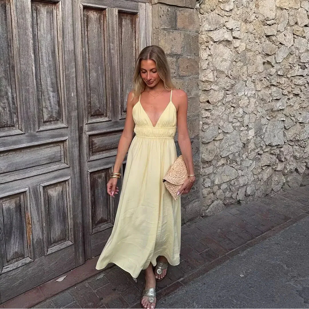 Y2K Flowy Maxi Dress view 2 | MAUVSTUDIO®