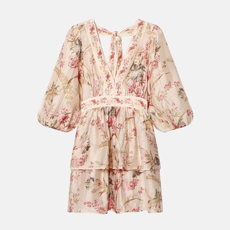 Y2K Flowy Tiered Mini Dress view 2 | MAUVSTUDIO®