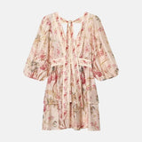 Y2K Flowy Tiered Mini Dress view 13 | MAUVSTUDIO®