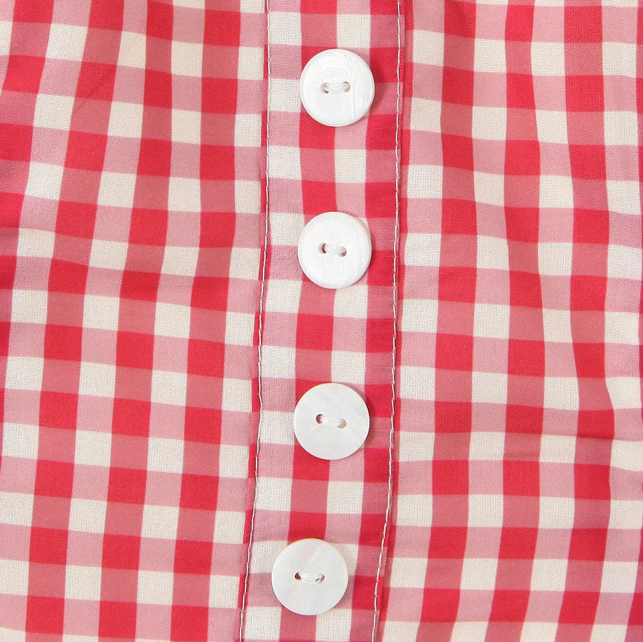 Y2K Gingham Halter Mini Dress view 8 | MAUVSTUDIO®