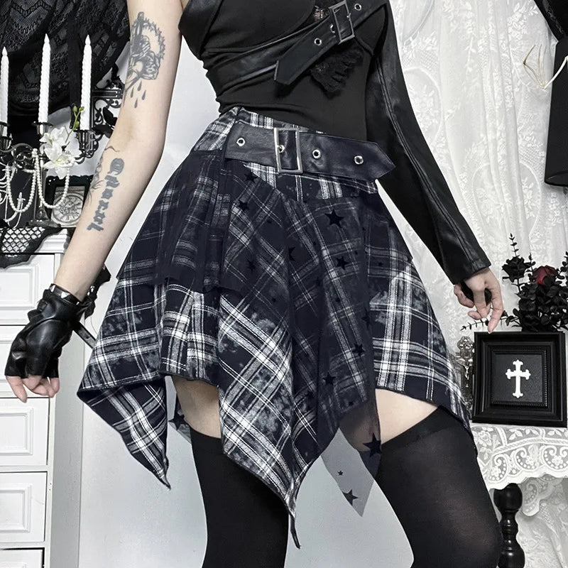 , Y2K skirt styled with a crop top