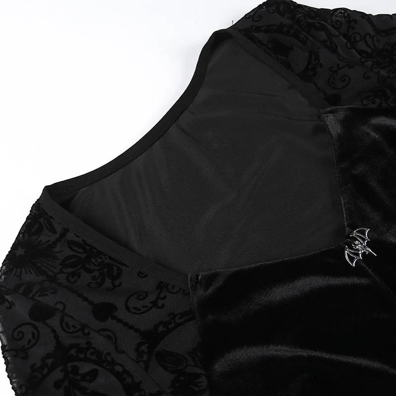 Y2K Goth Corset Lace Mini Dress view 5 | MAUVSTUDIO®
