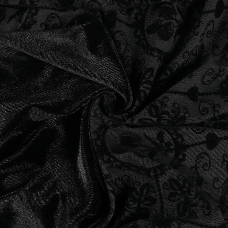 Y2K Goth Corset Lace Mini Dress view 8 | MAUVSTUDIO®