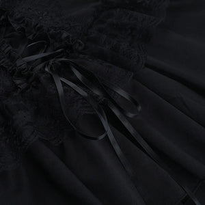Y2K Goth Corset Layered Mini Dress view 7 | MAUVSTUDIO®