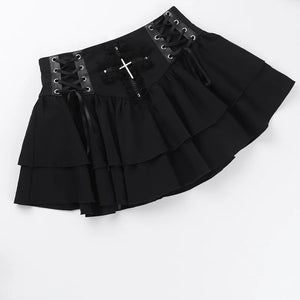 , Y2K skirt styled with a crop top