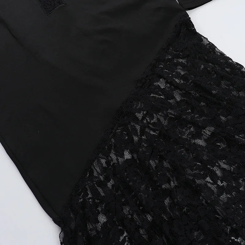 Y2K Goth Cross Hooded Maxi Dress view 7 | MAUVSTUDIO®