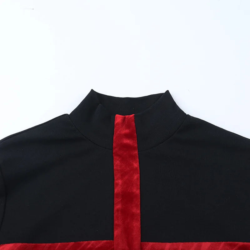Y2K Goth Cross Top with ribbed knit, Y2K long sleeve top styled with low rise bottoms