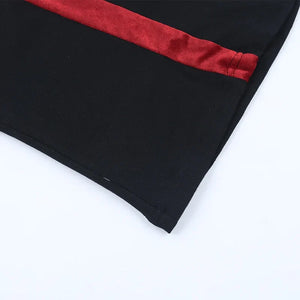 Y2K Goth Cross Top with ribbed knit, Y2K long sleeve top styled with low rise bottoms