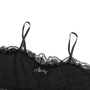 Y2K Goth Lace Corset Mini Dress view 5 | MAUVSTUDIO®