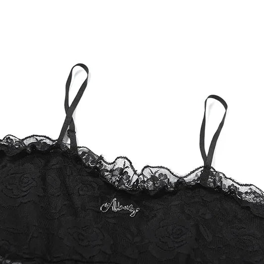 Y2K Goth Lace Corset Mini Dress view 5 | MAUVSTUDIO®