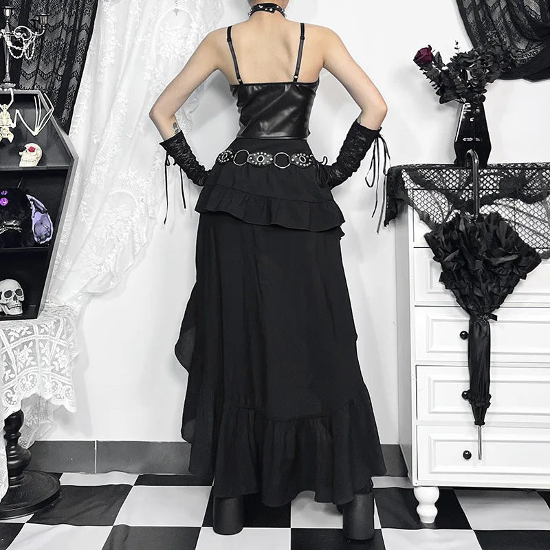 , Y2K skirt styled with a crop top