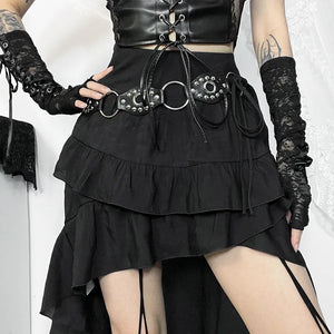 , Y2K skirt styled with a crop top