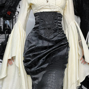 , Y2K skirt styled with a crop top