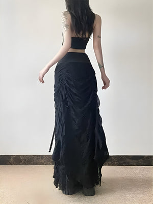 , Y2K skirt styled with a crop top