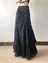, Y2K skirt styled with a crop top