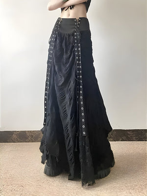 , Y2K skirt styled with a crop top