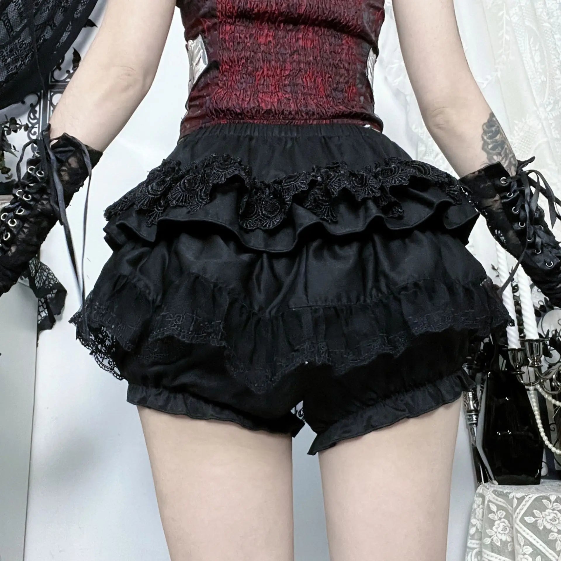 , Y2K skirt styled with a crop top