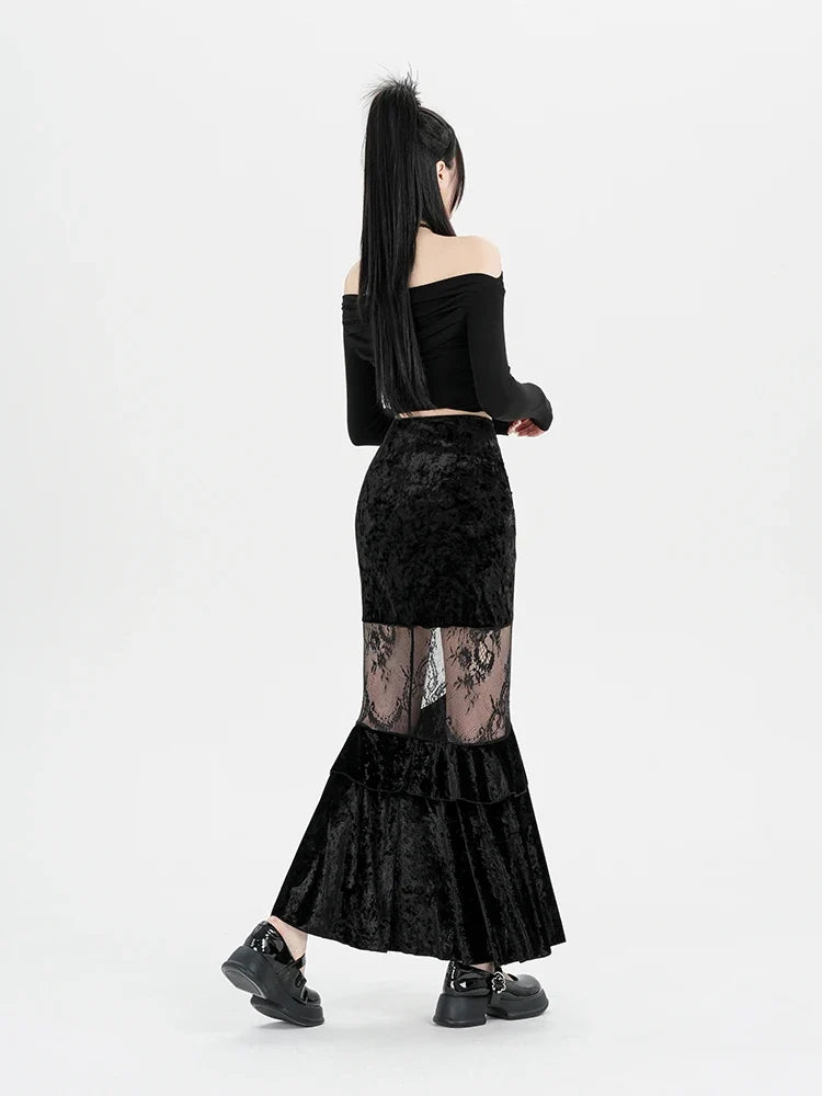 , Y2K skirt styled with a crop top