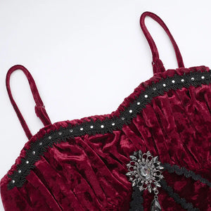 Y2K Goth Velvet Midi Dress view 5 | MAUVSTUDIO®